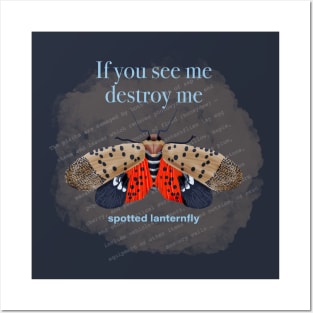 Spotted Lanternfly in light blue Posters and Art